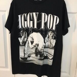 Black Iggy Pop Graphic T-Shirt